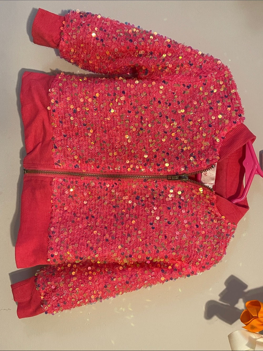 Kids Sequin Zip-Up Jacket - Pink Mila & Rose 3T